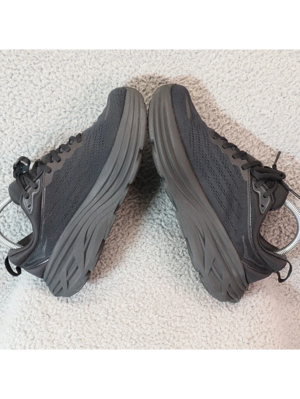 Hoka One One Bondi 8 Women Size 8.5 B Black Running Shoes